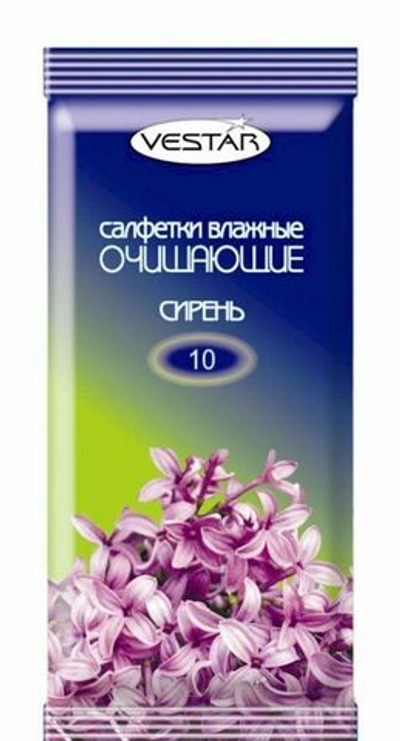 Влажные салфетки Сирень, очищающие