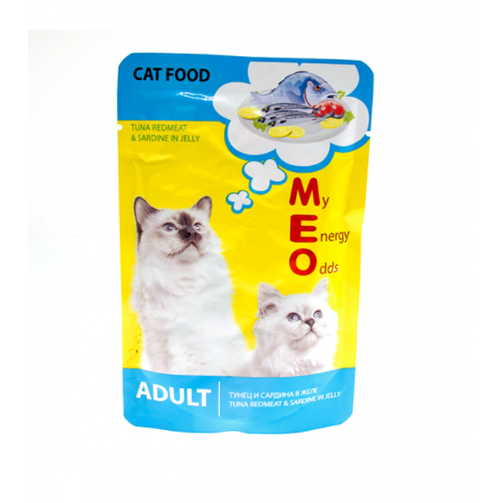 МЕ-О Паучи для кошек Тунец и Сардина в желе 80г
