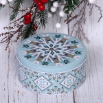 Банка жестяная «Снежинка» 800мл 13,6*7,3см