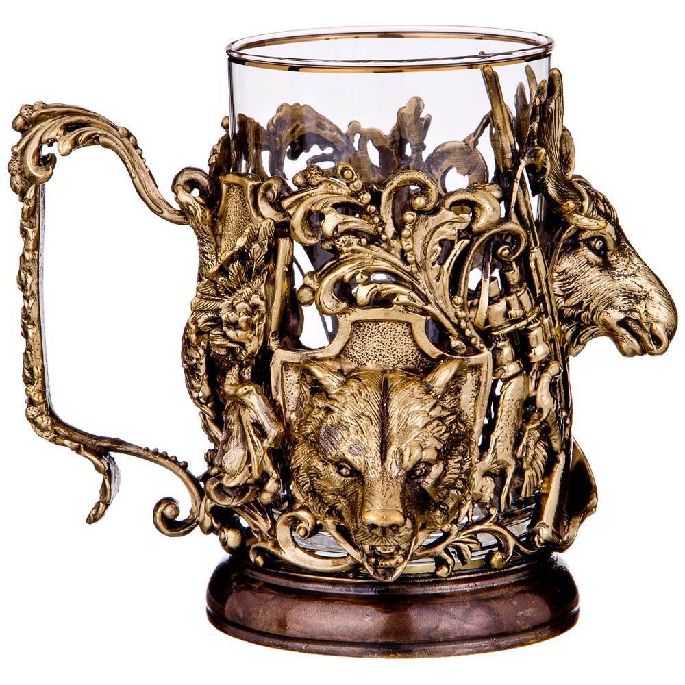 СТАКАН С ПОДСТАКАННИКОМ "ТРОФЕЙНЫЙ" 250 МЛ (КОР=1ШТ.)