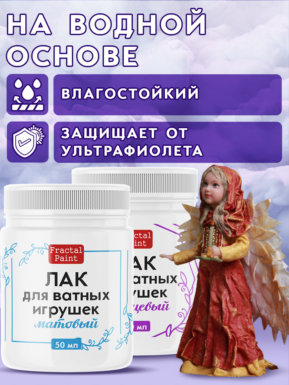 Комбо лаков для ватных игрушек (матовый+глянцевый) 2х50 мл