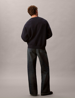 Свитер Calvin Klein Cotton Blend Monogram Relaxed Sweater Blue