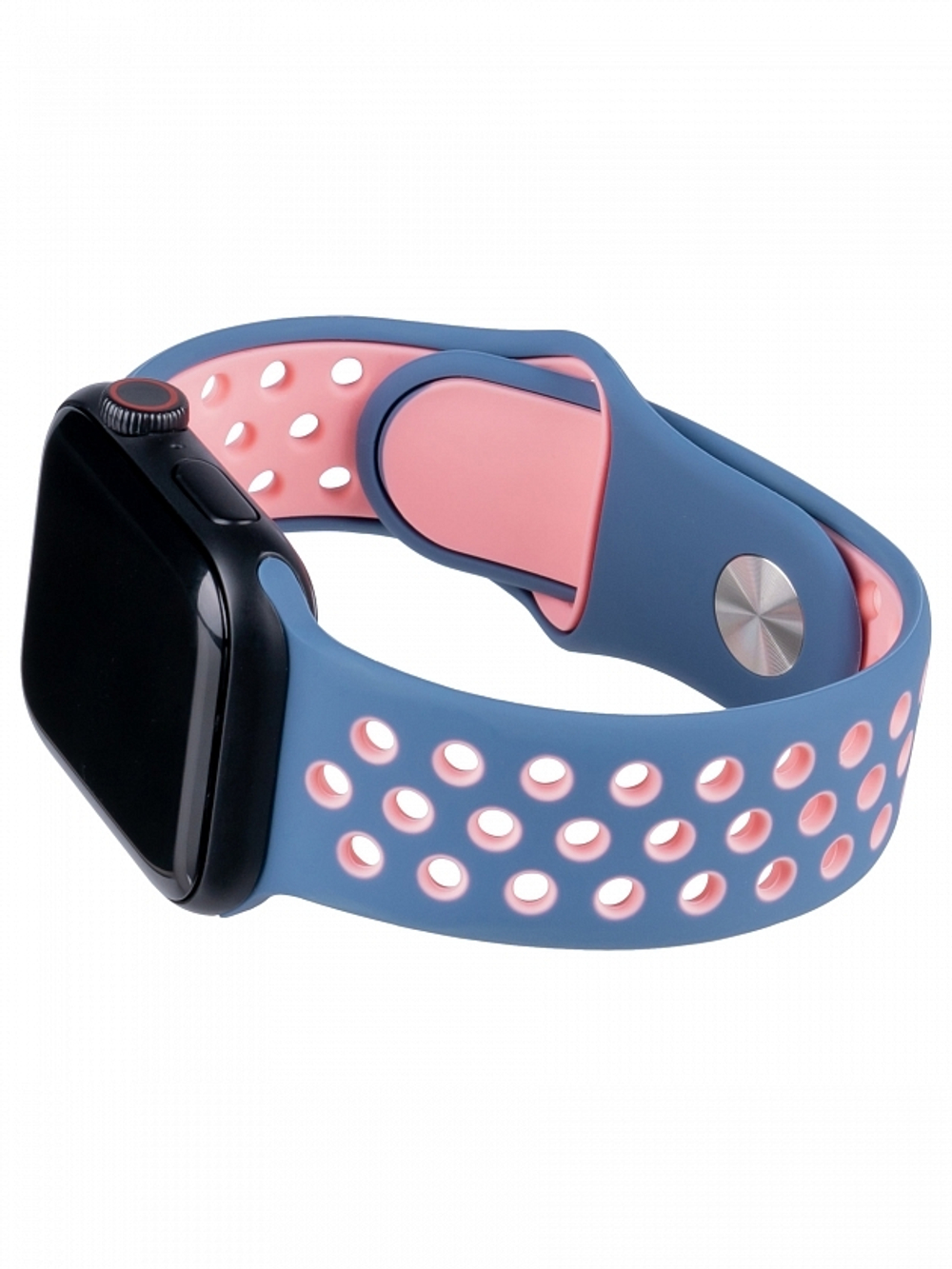 Браслет-ремешок для Apple Watch SPORT (38-40mm) синий+розовый