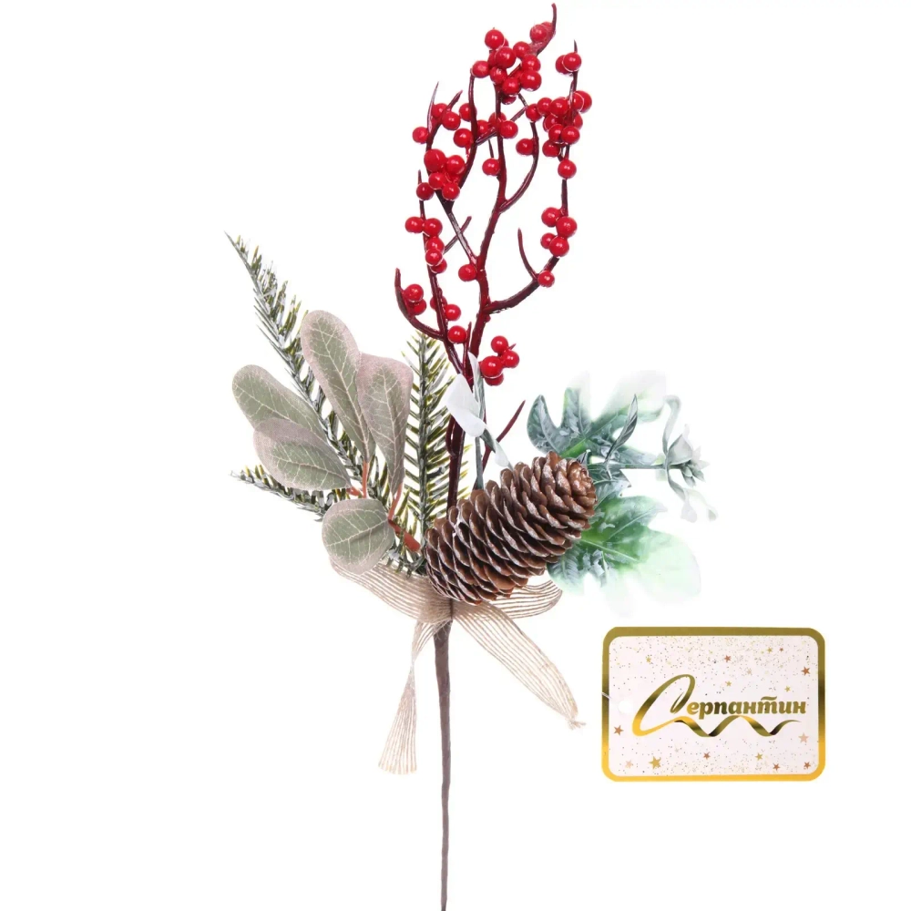 Ветка хвойная «Волшебство ночи» 30 см