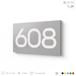 Номер на дверь 608, табличка на дверь для офиса, квартиры, кабинета, аудитории, склада, серая 120х70 мм, Айдентика Технолоджи