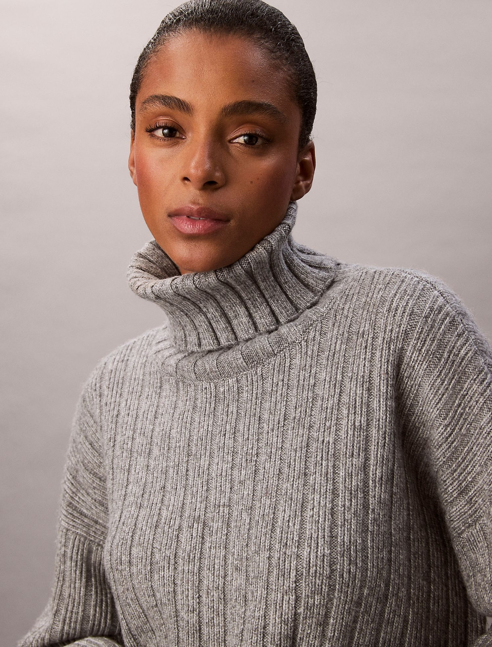 Свитер Calvin Klein Wide Rib Relaxed Turtleneck Sweater Grey Heather