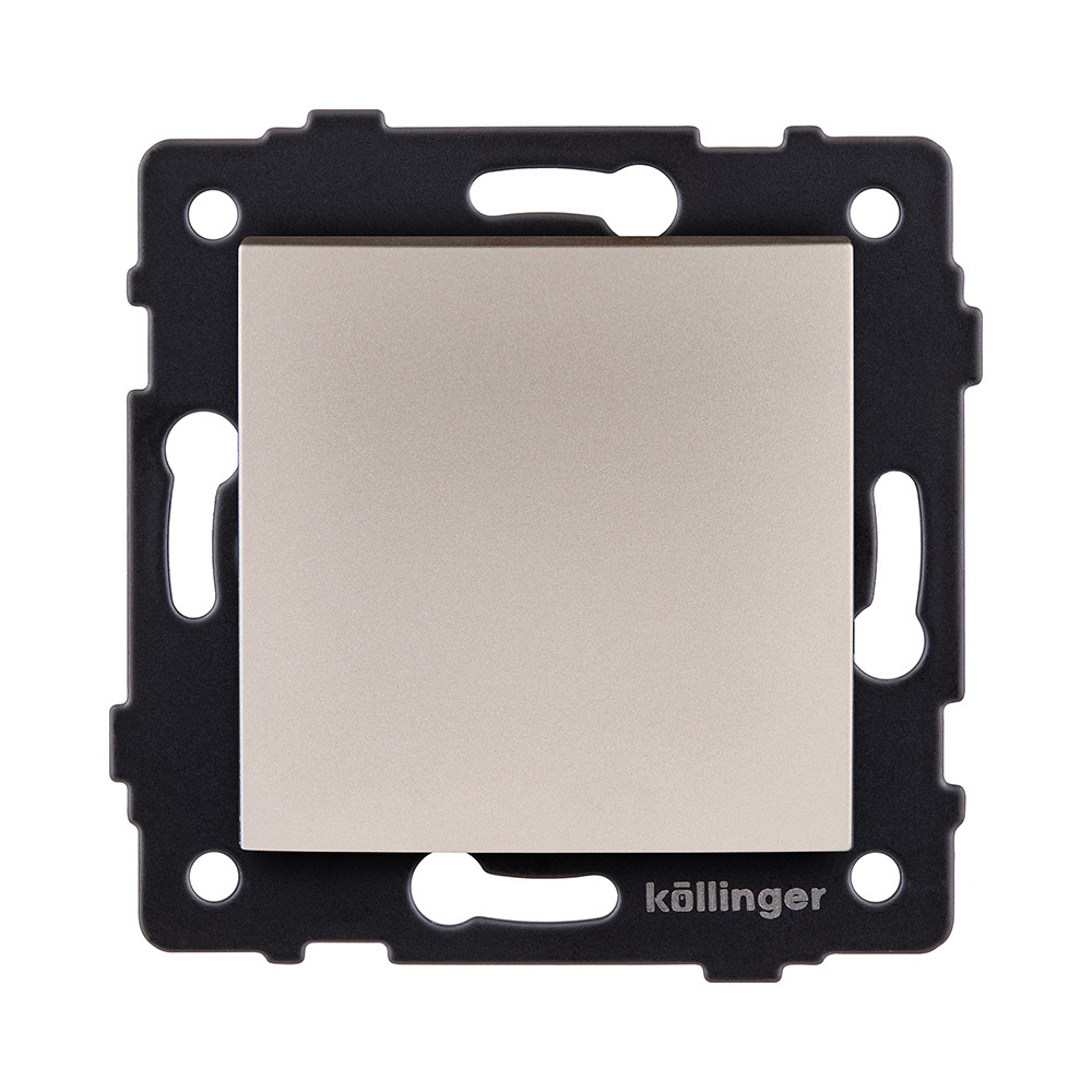 Выключатель 1-клавишный проходной 10А/250В, изогнутый, золотой Kollinger REA-R-003GD для Aspekt, Eleganz, Reflex