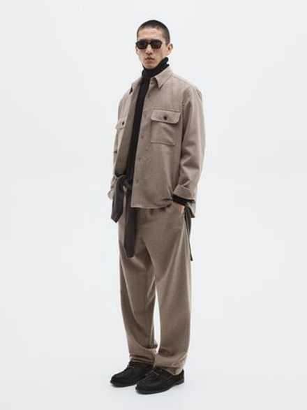 Massimo Dutti Брюки из эластичной шерстяной смеси, норка