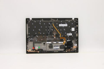 Верхняя панель с клавиатурой (топкейс) для ноутбука Lenovo ThinkPad X1 Carbon 8th Gen (For WWAN) FingerPrint, черная, с подсветкой, раскладка - русская (5M10Z37027)