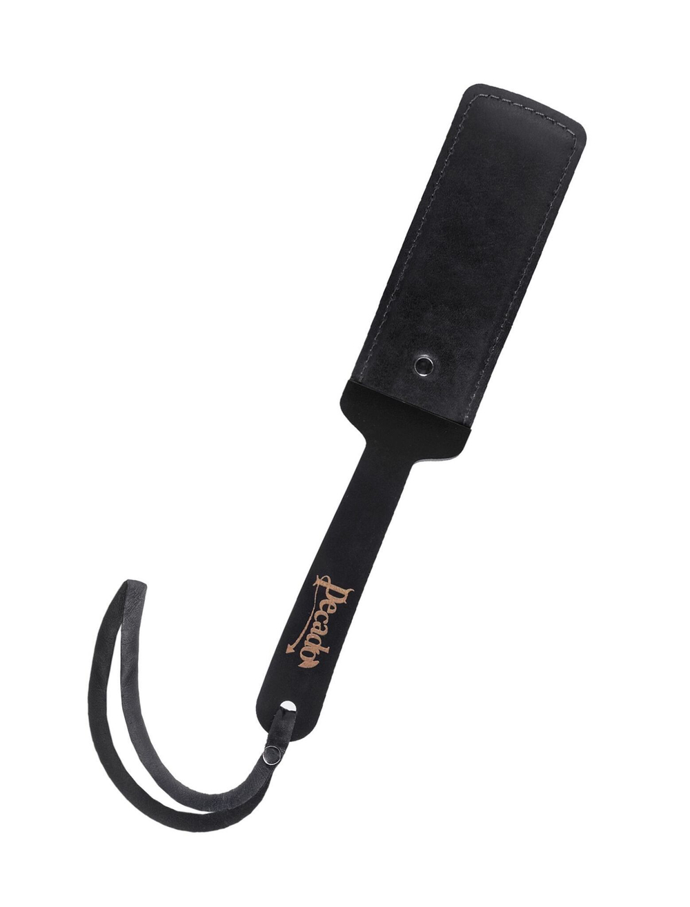 Черный твердый пэддл из натуральной кожи и дерева - 33 см. (Цвет: черный)