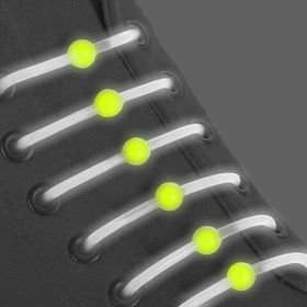 Набор силиконовых шнурков для обуви 6 штук, круглые, светящиеся в темноте, диаметр 15 мм, длина 6,5 см, неоновые
