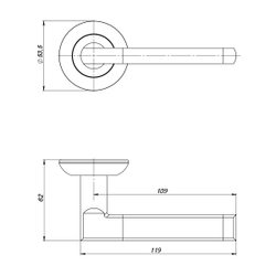 Ручка раздельная R.ZR54.AXIS (AXIS ZR) SN/CP-3 матовый никель/хром