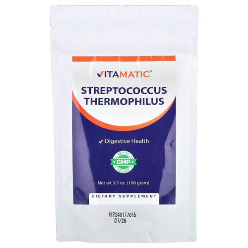 Vitamatic, термофильный стрептококк (Streptococcus thermophilus), 100 г (3,5 унции)