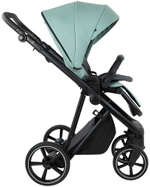 Детская коляска Roan Sol Vintage Leather 2.0 3 в 1 с автокреслом Tutis Elo Lux EduSky Black SL/13/L Misti Mint/Grey/руч. Серый