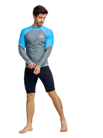Футболка рашгард лонгслив Sargan Агидель UPF 50+ мужская серо-синяя