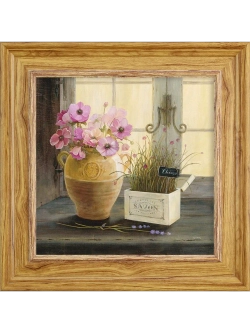 Картина настенная интерьерная в раме "под дерево" 26*26 см