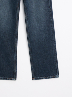 Massimo Dutti Джинсы со средней посадкой и широкими штанинами, средне-синий