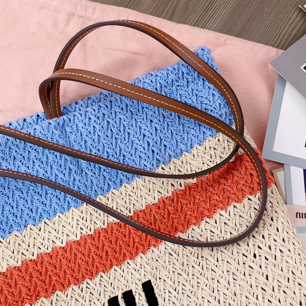 Miu Miu Woven Fabric Tote Bag