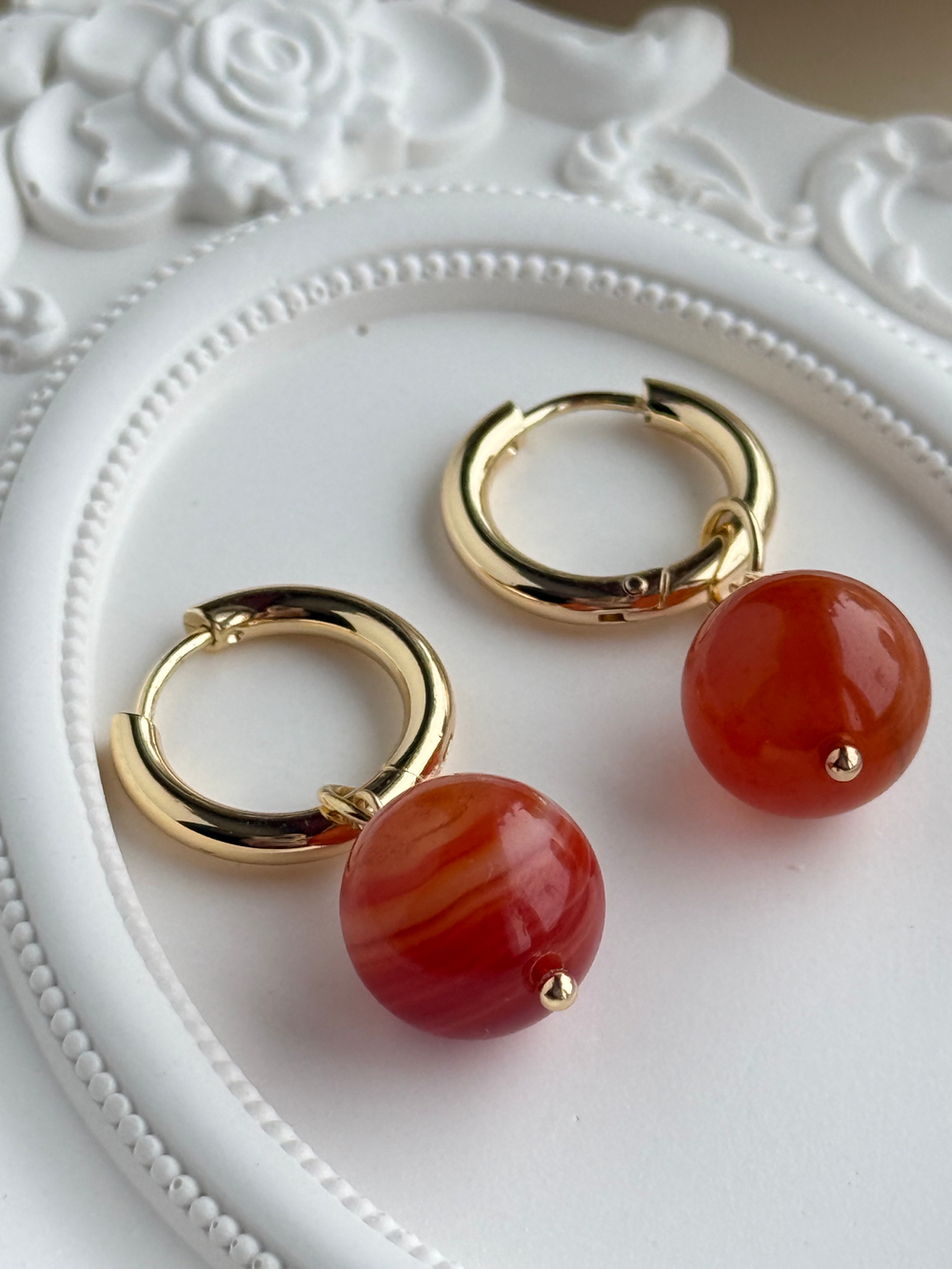 Серьги с сердоликом