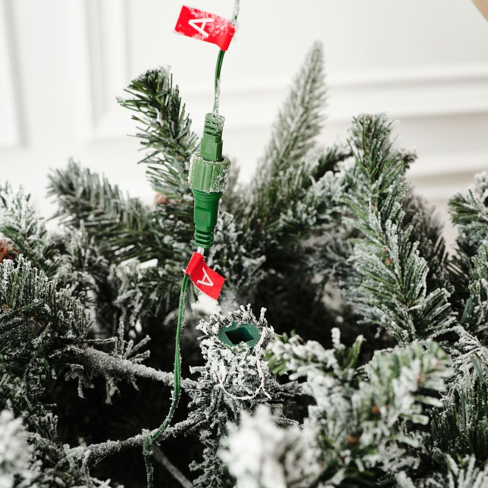 Заснеженная елка с гирляндой встроенной «ile Grande» (Литая+пвх) 240 см / 2,4 м