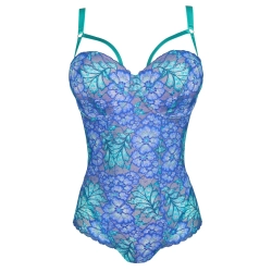 PRIMADONNA Twist Morro Bay Боди с пеной и вырезом в форме сердца, голубой