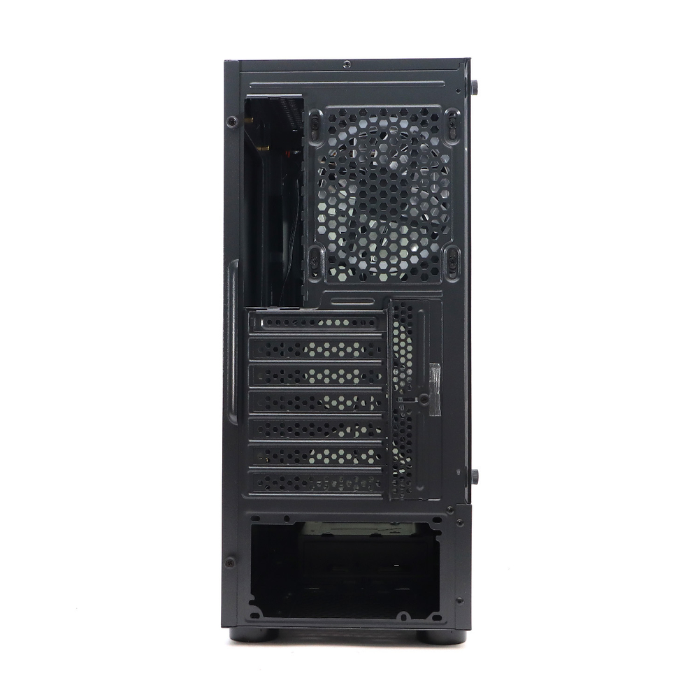 Корпус BaseTech eXtreme GFX-04, Без БП, ATX, чёрный, 1xRGB FAN, 2xUSB2, 1xUSB3, бок: закалённое стекло (BT-GFX-04-TG-1F-RGB)