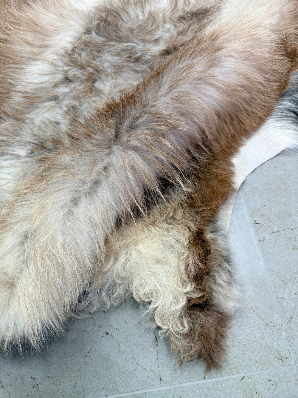 Шкура коврик меховой прикроватный овчина, 120х65 см.