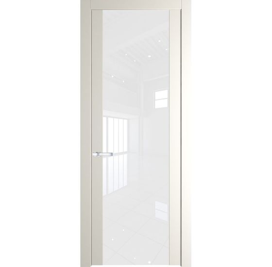 Межкомнатная дверь эмаль Profil Doors 1.7P перламутр белый стекло лак классик