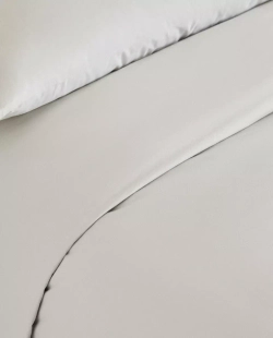 ZARA HOME (200 НИТЕЙ) ПОДОДЕЯЛЬНИК ИЗ ХЛОПКА ПЕРКАЛЬ, СЕРЫЙ