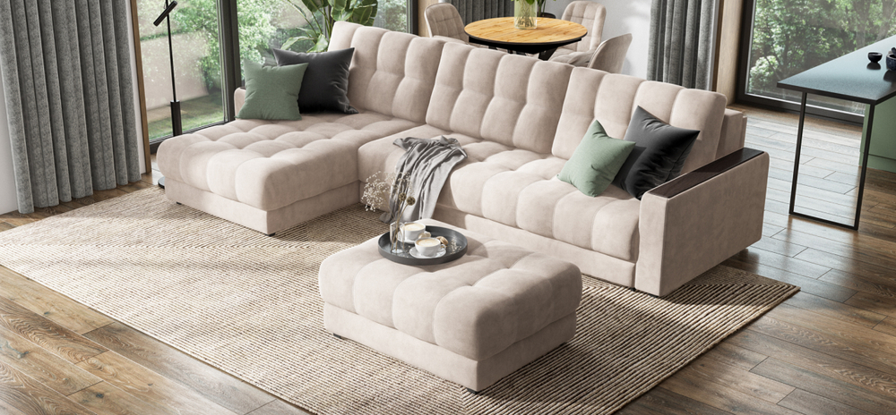 Босс пуф Велюр Монолит латте