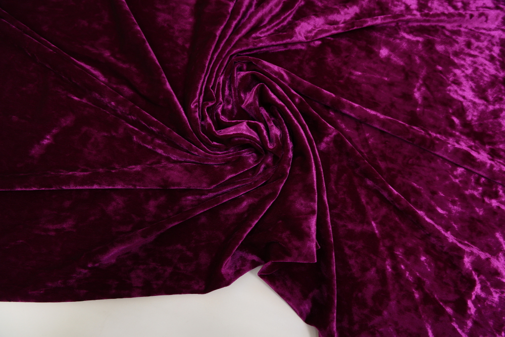 Бархат стрейч мрамор рубиновый