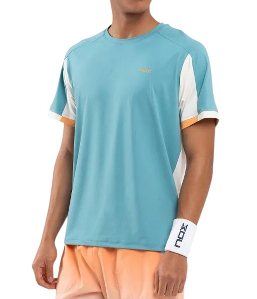 Мужская теннисная футболка NOX Pro - пыльно-бирюзовый