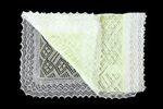 Оренбургский хлопковый палантин МА16070-12/02 зеленый-экрю