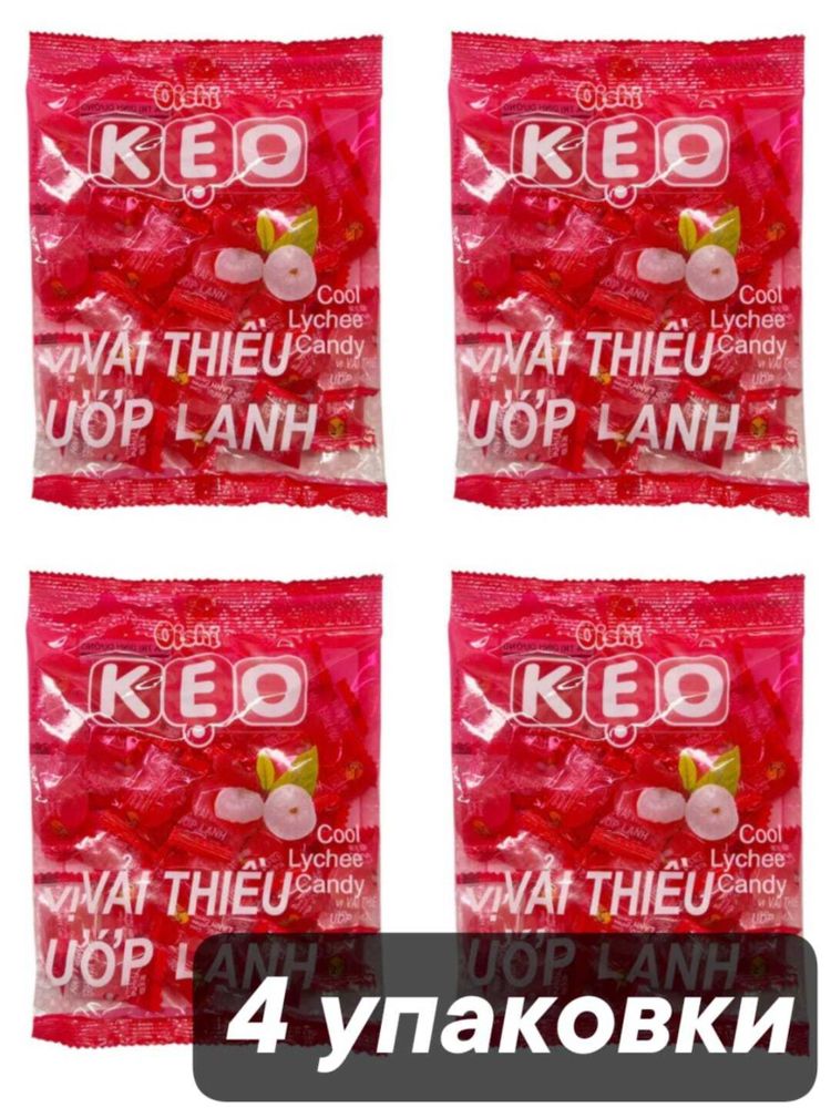 Конфеты леденцовые Oishi KEO со вкусом личи 85 г x 4 шт