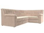 Диван угловой Карелия правый угол, Бежевый, Велюр, 113340