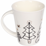 Кружка керамическая 380мл «Ёлки золотые», микс 4рисунка