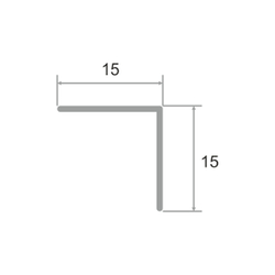 Алюминиевый угол без отверстий ПН-16х16 2700 мм