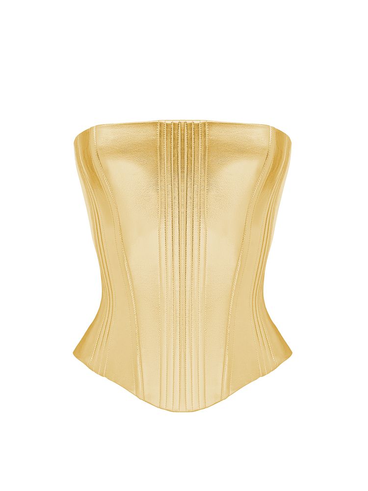Топ корсетного типа из лаке с открытыми плечами