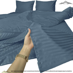 Сатин-страйп "Синий" полоса 1х1 | ш.220 см | 130 г/м²