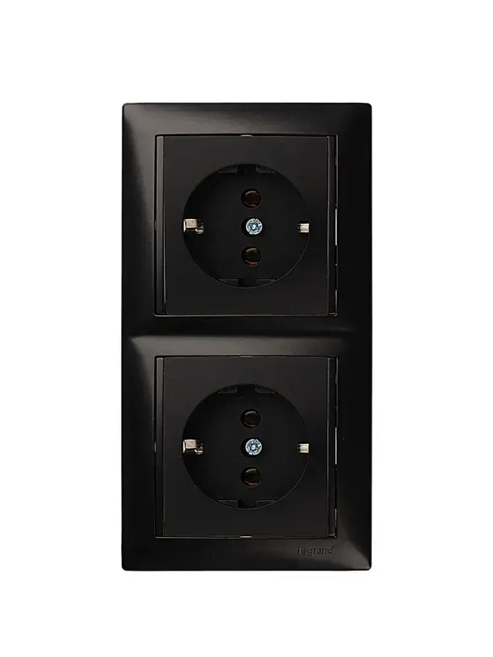 Розетка Legrand Vаlena цвет черный с заземлением (2шт) + рамка 2 пост 1шт