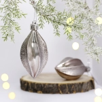 Ёлочные игрушки «Таинственное очарование» Капля 8 см (набор 2шт), графит