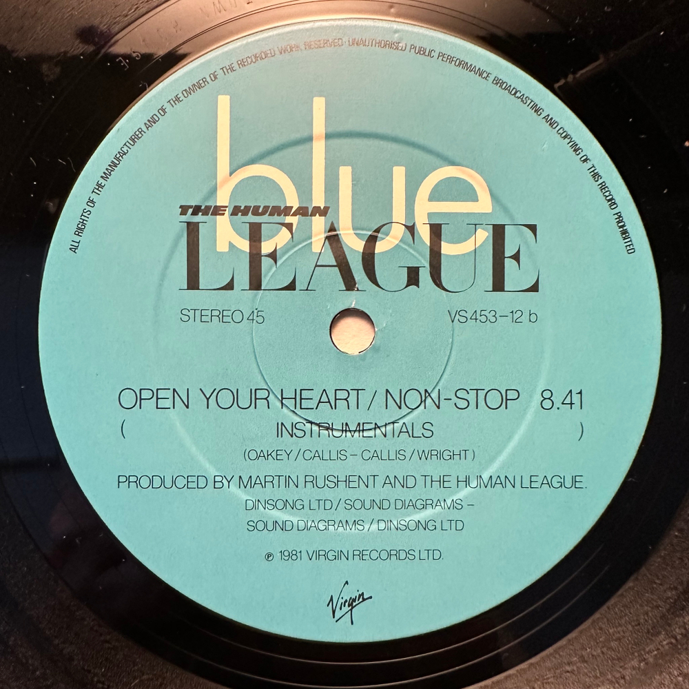 The Human League - Open Your Heart / Non-Stop (Англия 1981г.) 12", 45 RPM