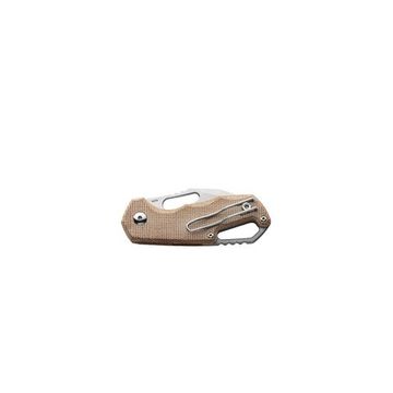Нож скл."ISONZO", ст.Bohler M390,кл.StoneWash с отверст., рук.беж.микарта,отверств.д/темляка,клипса,чехол сумка