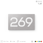 Номер на дверь 269, табличка на дверь для офиса, квартиры, кабинета, аудитории, склада, серая 120х70 мм, Айдентика Технолоджи