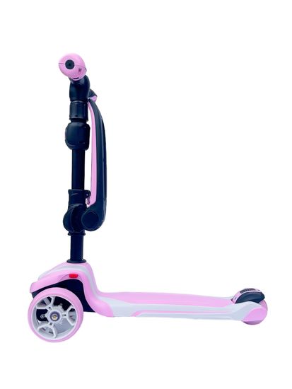 Самокат-беговел со светящимися колёсами 3 в 1 Scooter Micar Moby Pink