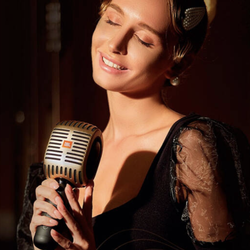 Караоке-микрофон JBL KMC600, золотистый