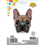 Фольгированный шар-фигура «Мордочка Бульдога», 73 см