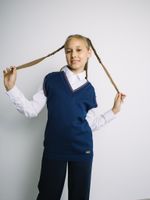 Жилет вязаный "Синий" 7+