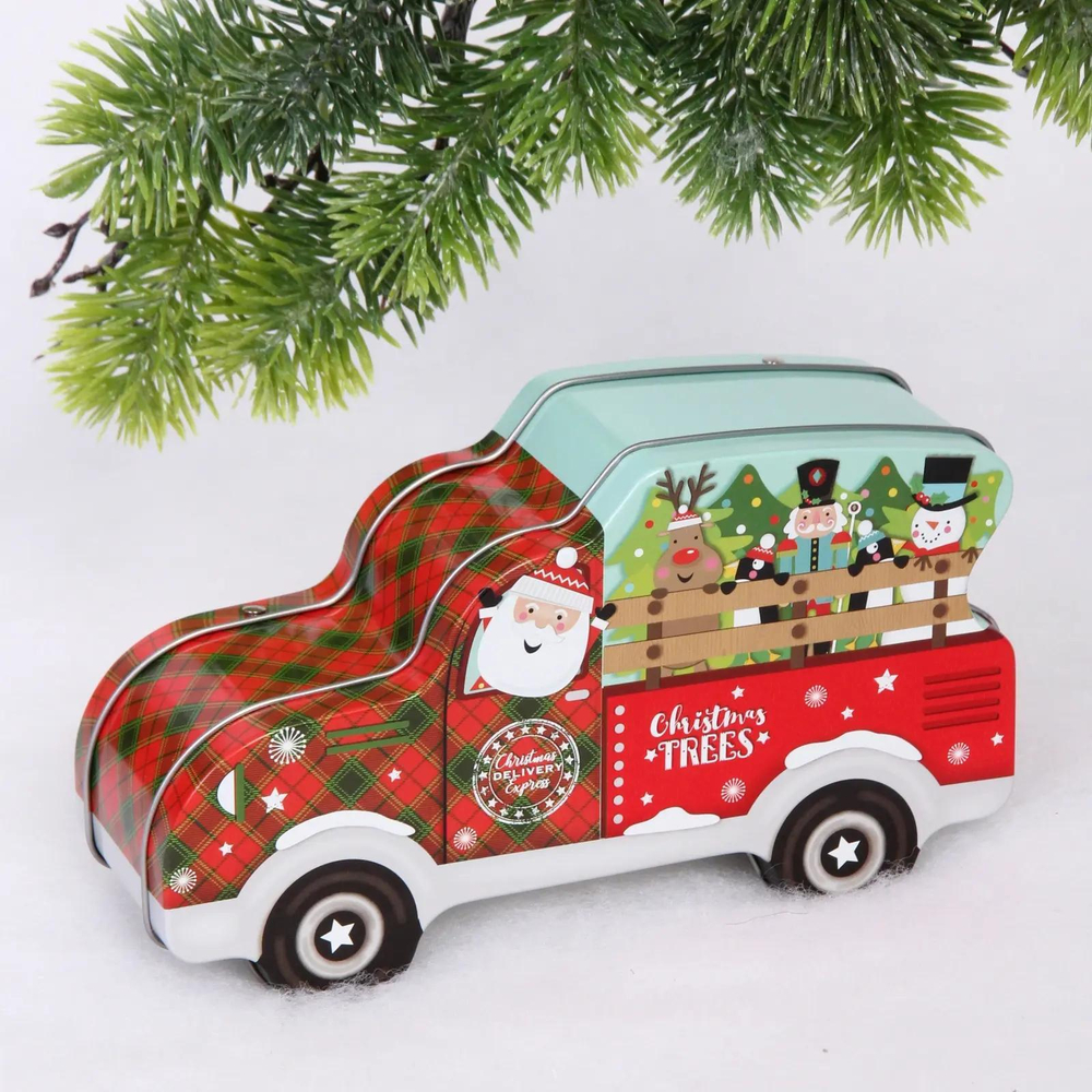 Банка жестяная «Грузовичок с компанией» 19*11*6см