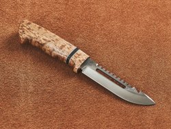 Рыбацкий нож "Барракуда", сталь AUS 8, рукоять стабилизированная карельская береза